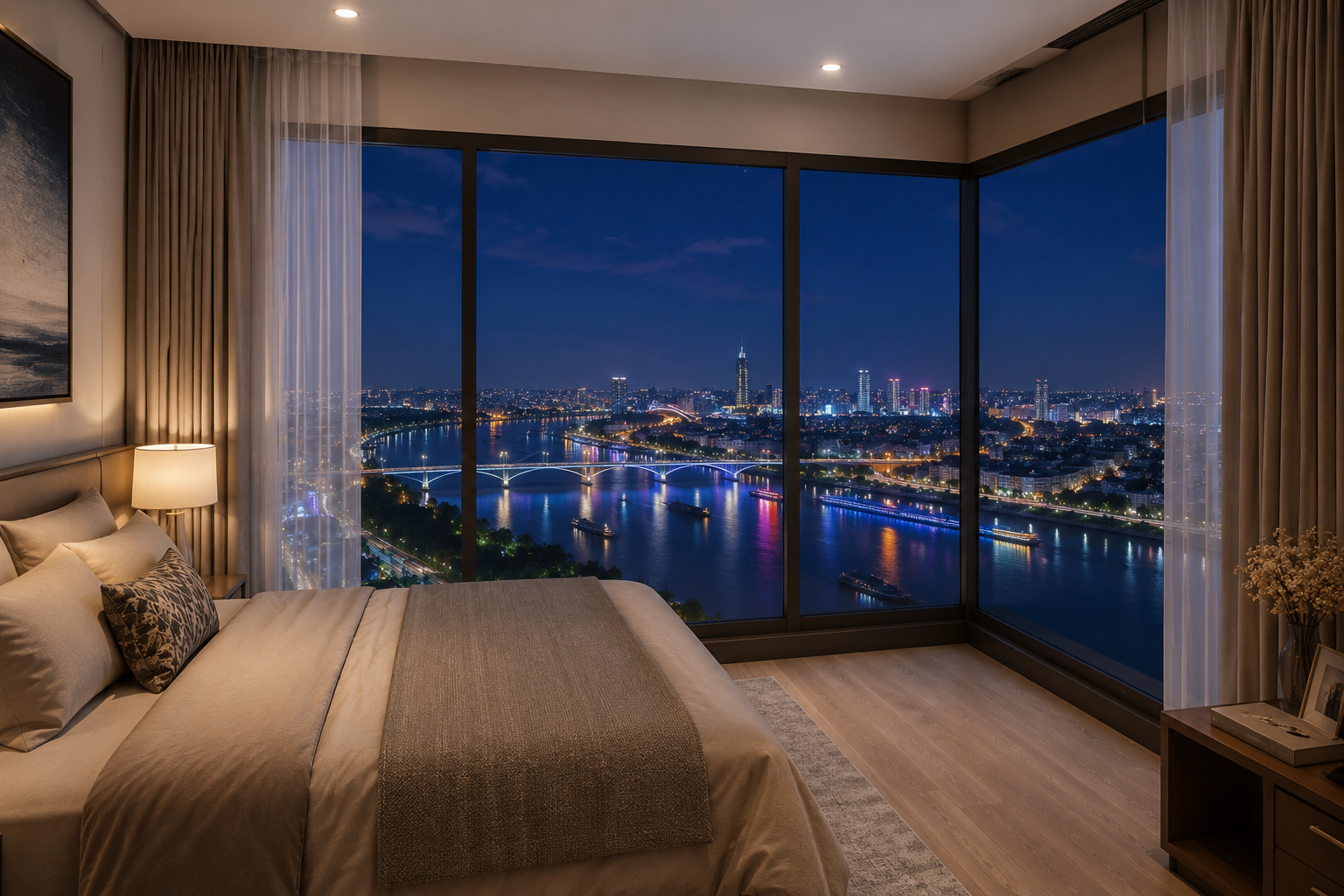 các góc view từ căn hộ 2 ngủ Marquee Homes rất thông thoáng và không lo bị che khuất